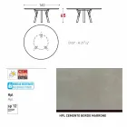 Tabela e rrumbullakët në natyrë Varaschin Link me këmbë dru tik, H 65cm Viadurini