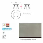 Tabela e rrumbullakët në natyrë Varaschin Link me këmbë dru tik, H 65cm Viadurini