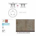 Tabela e rrumbullakët në natyrë Varaschin Link me këmbë dru tik, H 65cm Viadurini