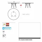 Tabela e jashtme / dizajni i brendshëm i rrumbullakët Varaschin Link, H 65 cm Viadurini