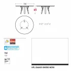 Tabela e jashtme / dizajni i brendshëm i rrumbullakët Varaschin Link, H 65 cm Viadurini