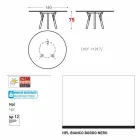 Tabela e rrumbullakët e kopshtit Varaschin Link me këmbë dru tik, H 75cm Viadurini