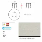 Tabela e rrumbullakët e kopshtit Varaschin Link me këmbë dru tik, H 75cm Viadurini