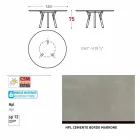 Tabela e rrumbullakët e kopshtit Varaschin Link me këmbë dru tik, H 75cm Viadurini