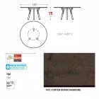 Tabela e rrumbullakët e kopshtit Varaschin Link me këmbë dru tik, H 75cm Viadurini