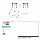 Tabela e rrumbullakët e kopshtit Varaschin Link me këmbë dru tik, H 75cm Viadurini