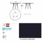 Tabela e rrumbullakët e kopshtit Varaschin Link me këmbë dru tik, H 75cm Viadurini