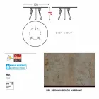 Tabela e rrumbullakët e kopshtit bashkëkohor Varaschin Link, H 75 cm Viadurini