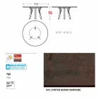 Tabela e rrumbullakët e kopshtit bashkëkohor Varaschin Link, H 75 cm Viadurini