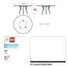 Tabela e rrumbullakët e kopshtit bashkëkohor Varaschin Link, H 75 cm Viadurini