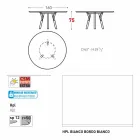 Tabela e rrumbullakët e kopshtit bashkëkohor Varaschin Link, H 75 cm Viadurini