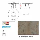 Tabela e rrumbullakët e kopshtit bashkëkohor Varaschin Link, H 75 cm Viadurini