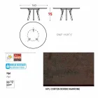 Tabela e rrumbullakët e kopshtit bashkëkohor Varaschin Link, H 75 cm Viadurini