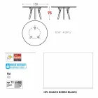 Tabela e rrumbullakët e kopshtit bashkëkohor Varaschin Link, H 75 cm Viadurini