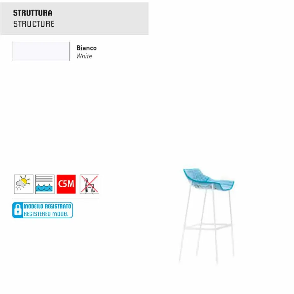 Karrige verore Varaschin e vendosur në çelik dhe pëlhurë Viadurini