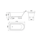 Vaskë me sipërfaqe të ngurtë Matt White me Këmbë - Gradë Viadurini