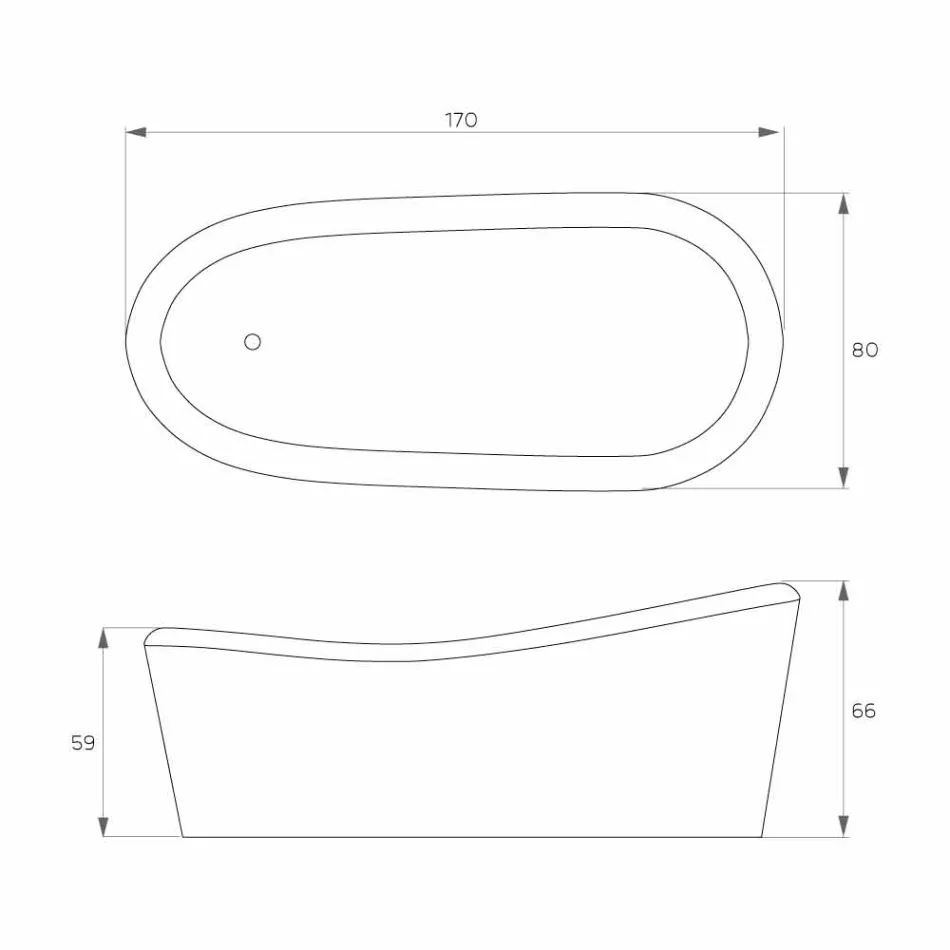 Vaskë me rrëshirë pa stil të projektimit modern të bërë në Itali, Furtei Viadurini