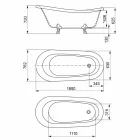 Vaskë me këmbë falas, Dizajn Victorian në sipërfaqe të ngurtë - Shi Viadurini