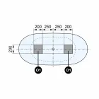 Vaskë me këmbë falas, e prodhuar në Itali, në sipërfaqe të ngurtë - rrjedhë Viadurini