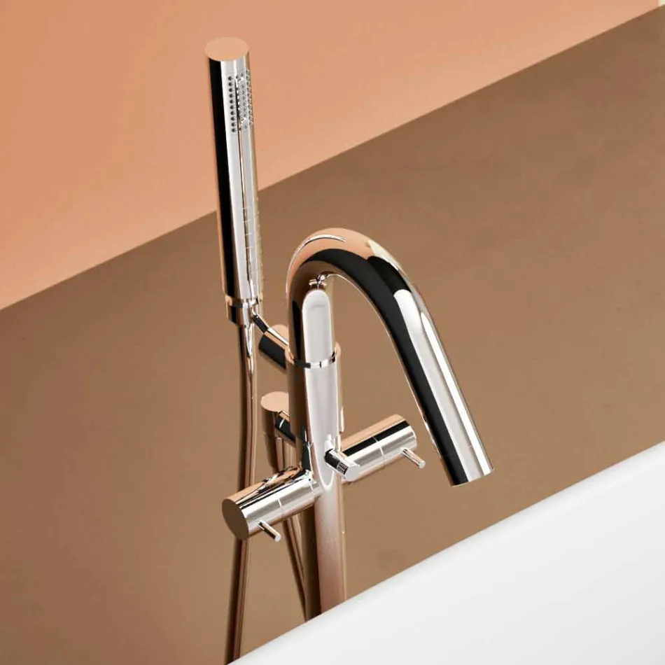 Vaskë me këmbë falas, e prodhuar në Itali, në sipërfaqe të ngurtë - rrjedhë Viadurini