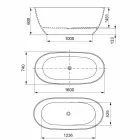 Vaskë me këmbë falas, e prodhuar në Itali, në sipërfaqe të ngurtë - rrjedhë Viadurini