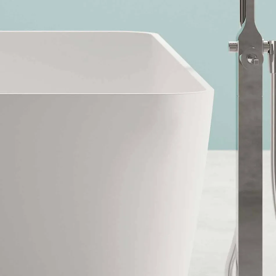 Banjë e pavarur me dizajn modern, Bardhë me shkëlqim ose fytyrë e ndritshme Viadurini