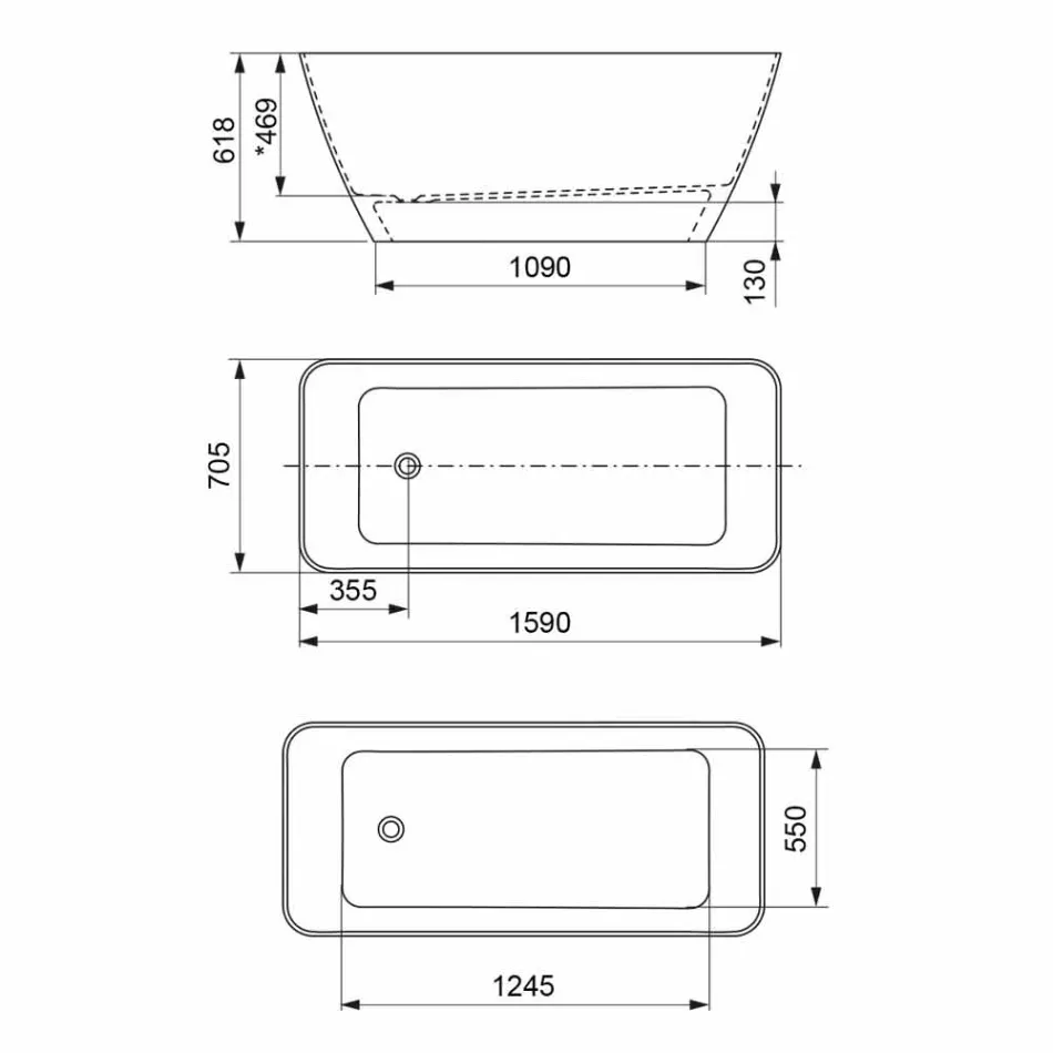 Banjë e pavarur me dizajn modern, Bardhë me shkëlqim ose fytyrë e ndritshme Viadurini