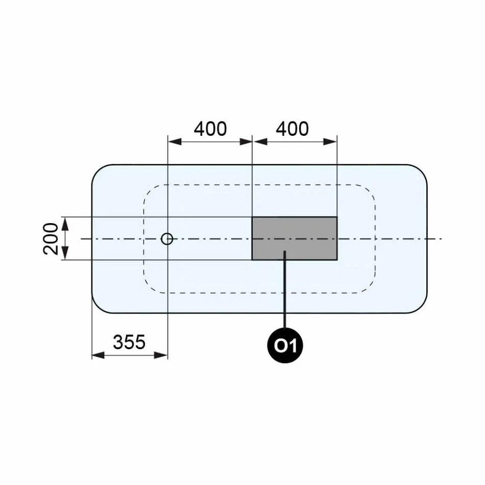 Banjë e pavarur me dizajn modern, Bardhë me shkëlqim ose fytyrë e ndritshme Viadurini