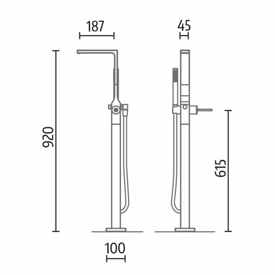 Banjë e pavarur me dizajn modern, Bardhë me shkëlqim ose fytyrë e ndritshme Viadurini