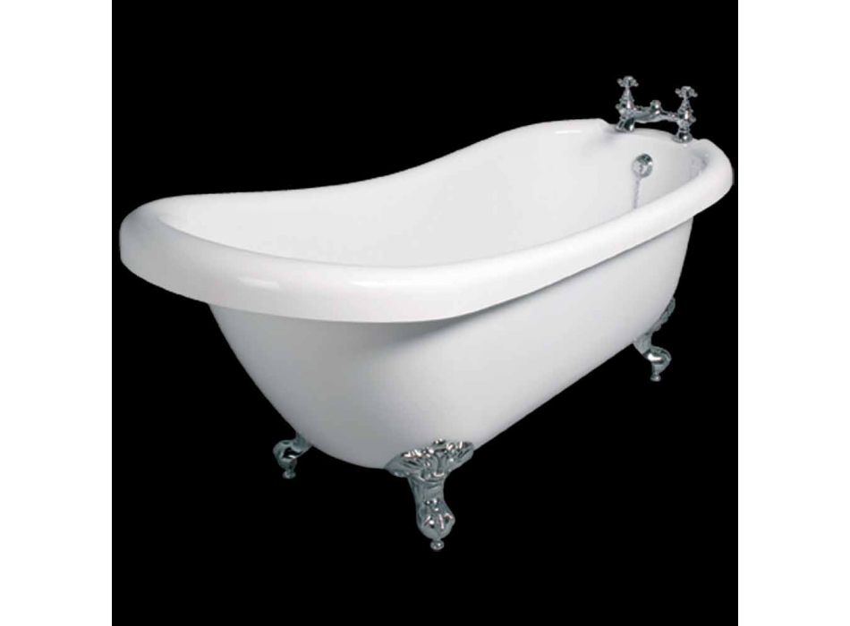 Vaskë moderne me dizajn modern në akrilik Dawn të bardhë 1700x750mm Viadurini