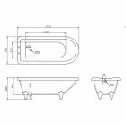 Dizajn vaskë e lirë në akrilik të bardhë 1770x795 mm Viadurini