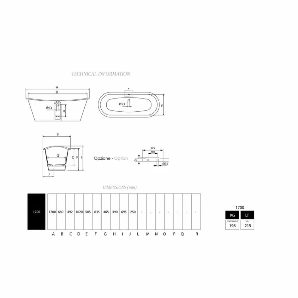 Vaskë e vrazhdë e lyer me çelik të jashtme Sharon Viadurini