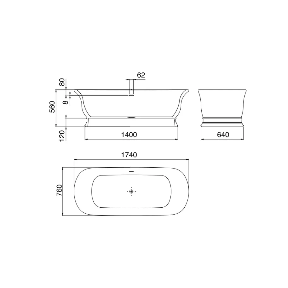 Vaskë me sipërfaqe solide me tejmbushje të integruar Prodhuar në Itali - Aurelio Viadurini