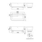 Vaskë drejtkëndore me sipërfaqe të ngurtë me qoshe të buta Prodhuar në Itali - Fulvio Viadurini