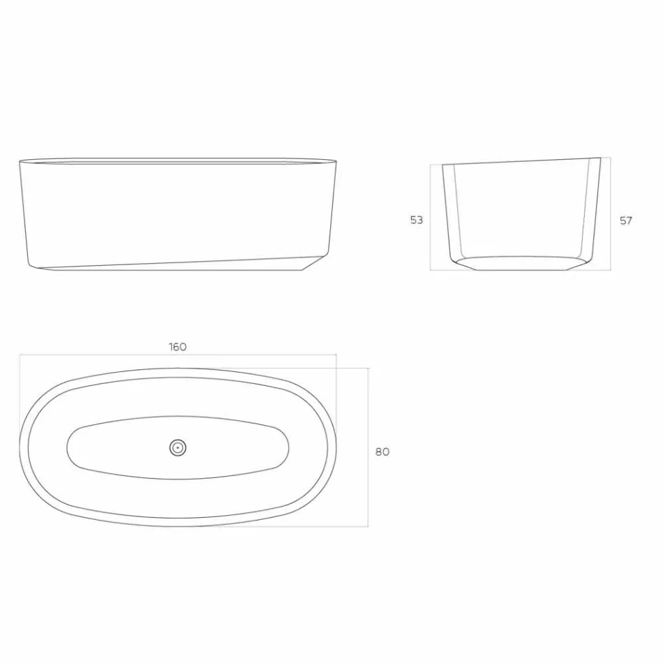 Vaskë me dizajn monobloc të pavarur të prodhuar në Itali, Dongo Viadurini