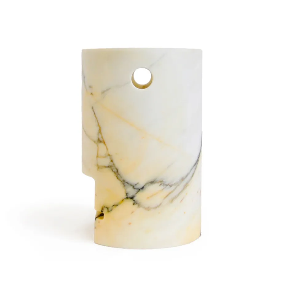 Vazo në formë fytyre në mermer saten Prodhuar në Itali - Asahi Viadurini