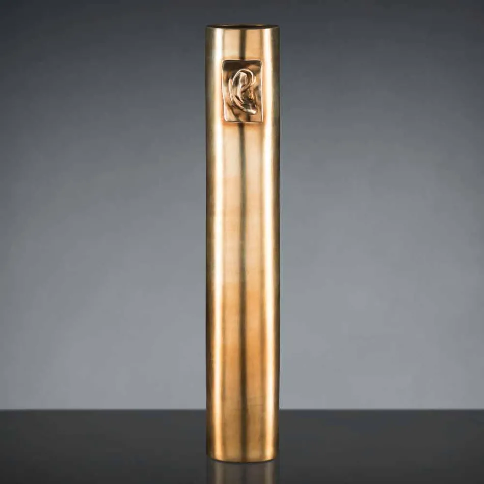 Vazo e gjatë artizanale në qeramikë me ngjyra e prodhuar në Itali - Monte Viadurini