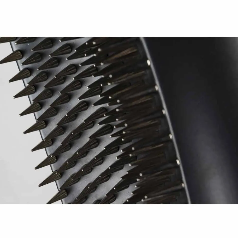 Vazo e mbyllur e gjatë në qeramikë të zezë dhe çelik të zi, prodhuar në Itali - Jesolo Viadurini