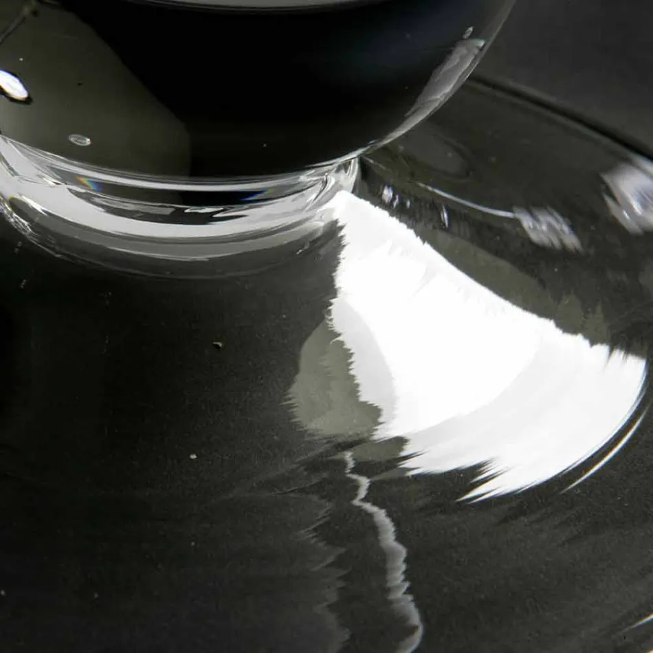 Vazo e mbyllur e gjatë në xham të bardhë dhe transparente prodhuar në Itali - Clodino Viadurini