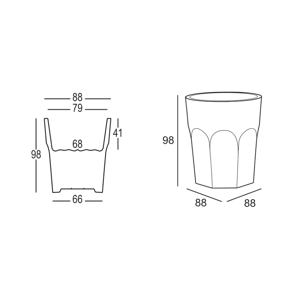 Vazo e gjatë dekorative me formë qelqi në polietileni Prodhuar në Itali - Pucca Viadurini