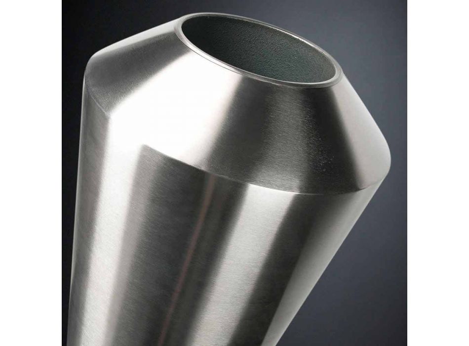 Vazo e gjatë dekorative në çelik saten Prodhuar në Itali Fine - Vesper Viadurini