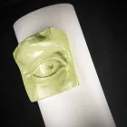 Vazo e gjatë në qeramikë të bardhë me detaje me ngjyra të prodhuara në Itali - Monte Viadurini