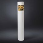 Vazo e gjatë në qeramikë të bardhë me detaje me ngjyra të prodhuara në Itali - Monte Viadurini