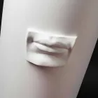 Vazo e gjatë me qeramikë të bardhë e punuar me dorë dhe dekor Made in Italy - Capuano Viadurini