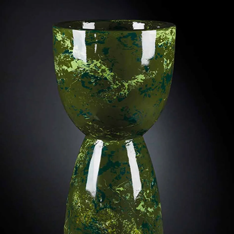 Vazo e gjatë në polietileni me përfundim mermeri ose Briar prodhuar në Itali - Renata Viadurini