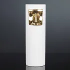 Vazo e Taltë Moderne në Qeramikë të Bardhë me Vendosje me Ngjyrë Prodhuar në Itali - Lexi Viadurini