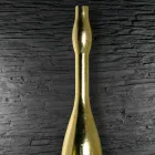 Vazo e gjatë moderne në përfundim prej ari rrëshire ose fletë argjendi prodhuar në Itali - kuarc Viadurini