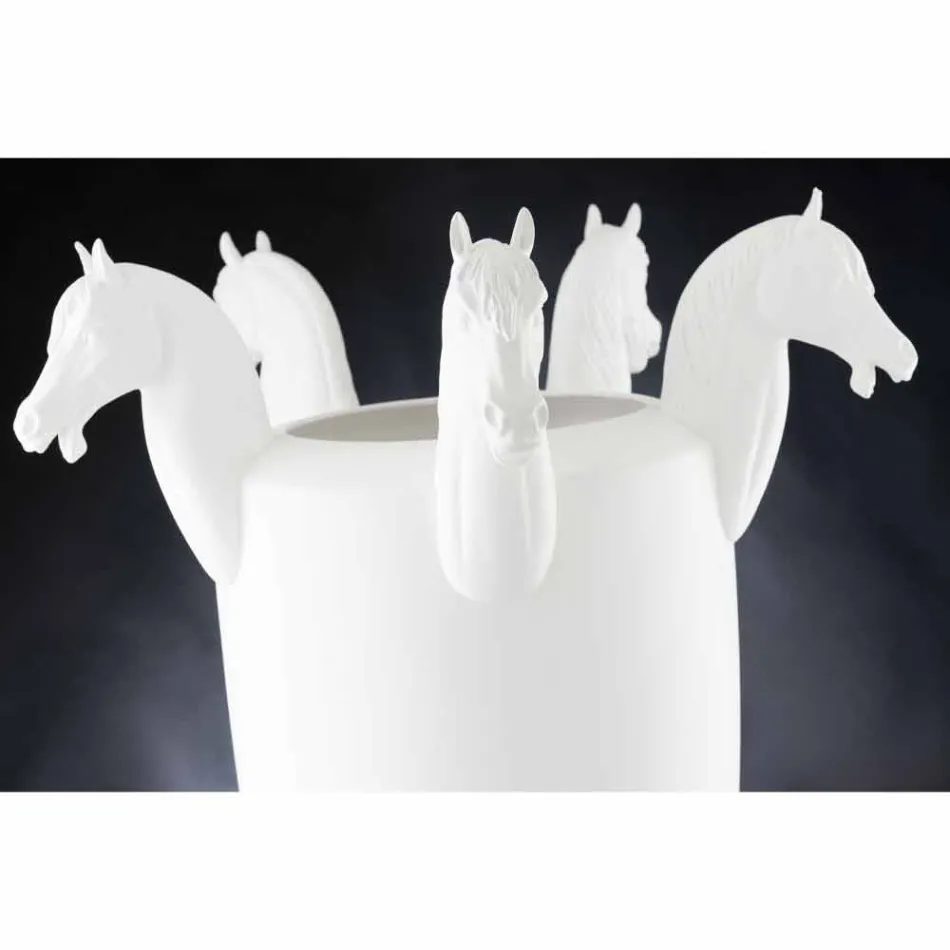 Vazo e mbyllur e gjatë në ar të bardhë qeramike ose me shkëlqim e prodhuar në Itali - Xhaka Viadurini