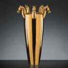 Vazo e mbyllur e gjatë në ar të bardhë qeramike ose me shkëlqim e prodhuar në Itali - Xhaka Viadurini