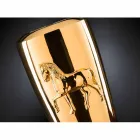 Vazo e mbyllur e gjatë në përfundim të artë qeramike e punuar me dorë në Itali - Jacky Viadurini